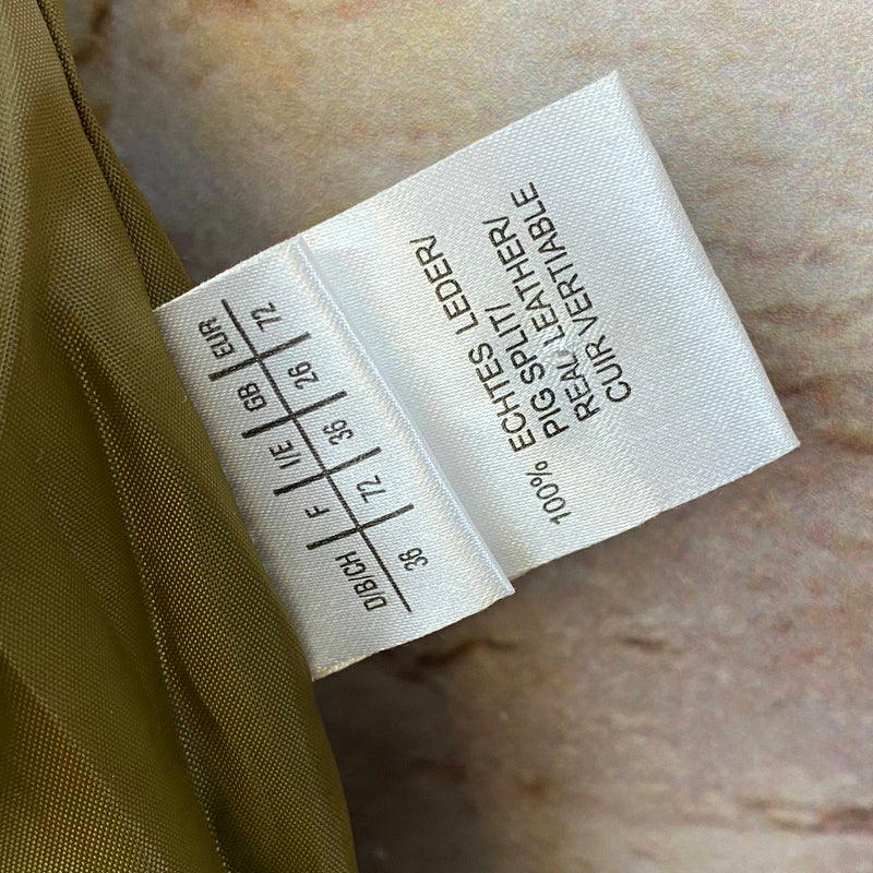 Lange Lederhose Damen Gr. 36 – olivgrüne Trachtenlederhose aus Echtleder, Ansicht 6