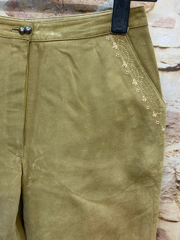 MEICO Damen Lederhose Gr. 38 – helle lange Trachtenlederhose aus 100% Leder, Ansicht 5