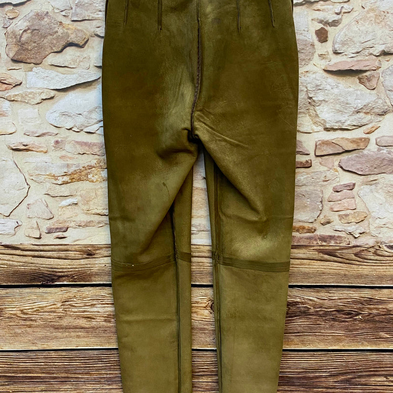 Vintage Damen Lederhose Gr. 40 – Karl Kübler Leder-Trachten in Olivbraun, Ansicht 5