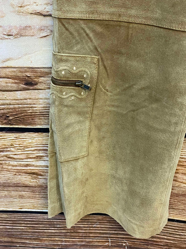 Vintage Damen Lederhose Gr. 40 – lange Trachtenhose aus echtem Leder, Ansicht 4