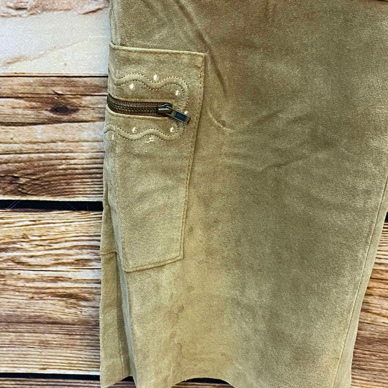 Vintage Damen Lederhose Gr. 40 – lange Trachtenhose aus echtem Leder, Ansicht 4