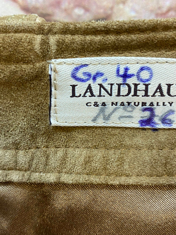 Vintage Damen Lederhose Gr. 40 – lange Trachtenhose aus echtem Leder, Ansicht 8