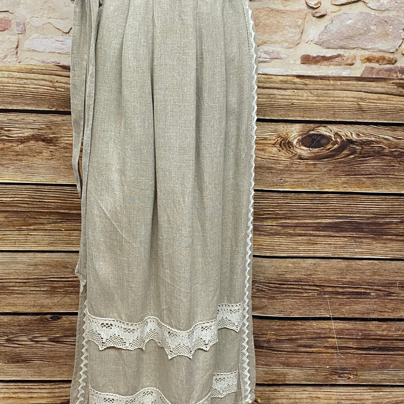 Lange Schürze  in beige für Landhauskleid Trachten Kleid Gr.36 Länge 94 cm