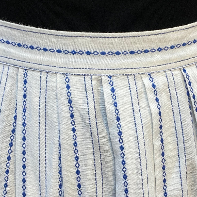 Dirndlschürze Mittellang Vintage 79 cm weiß mit Muster
