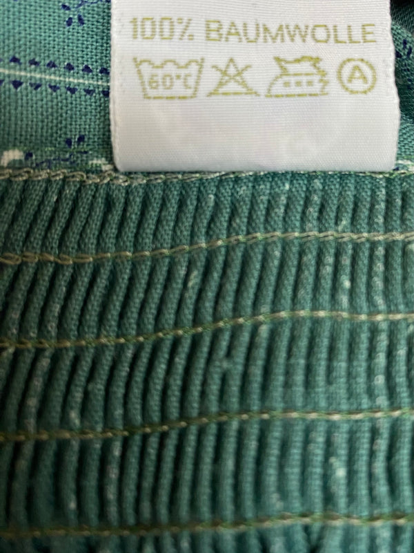 Vintage Dirndl-Schürze für Trachtenkleid in grün gemustert 74 cm