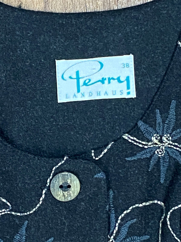 Vintage Trachtenkleid Schwarz – Größe 38 – von Perry