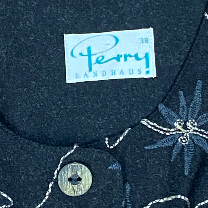 Vintage Trachtenkleid Schwarz – Größe 38 – von Perry
