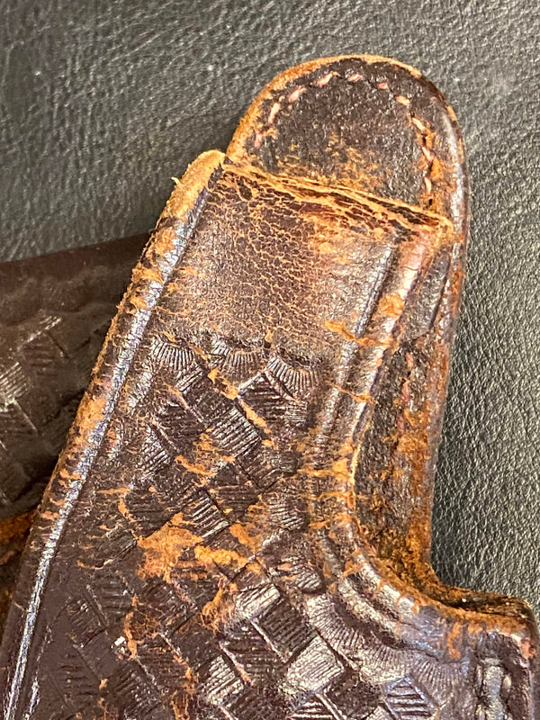 Vintage Don Hume Leder-Holster – Basketweave – Dunkelbraun – Modell H730