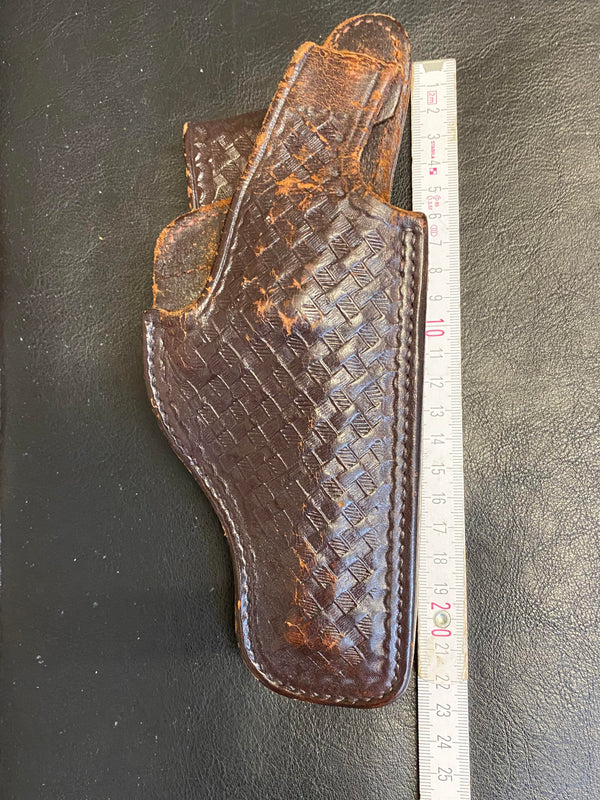 Vintage Don Hume Leder-Holster – Basketweave – Dunkelbraun – Modell H730