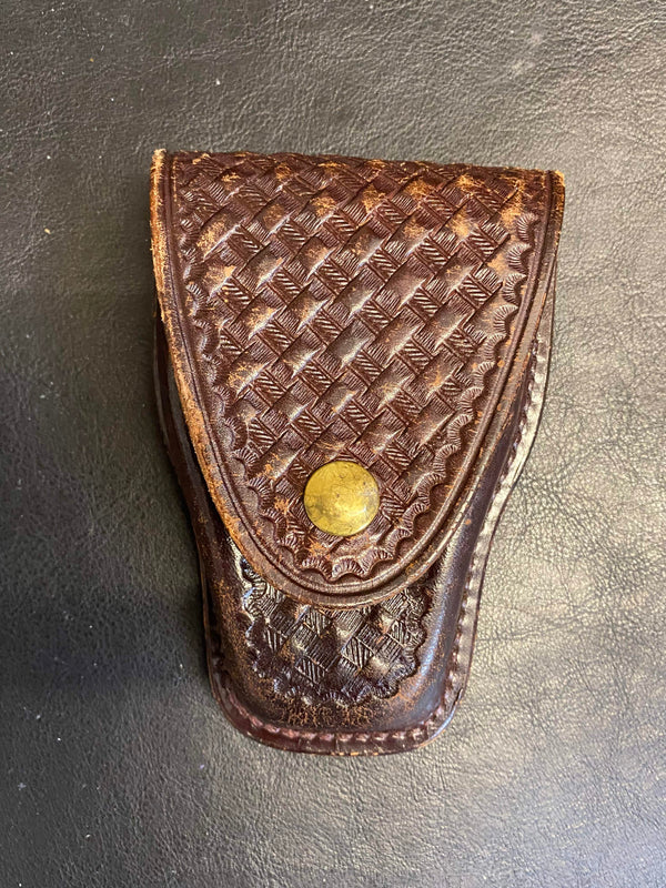 Vintage Don Hume Leder-Etui C303 – Basketweave – Dunkelbraun – USA