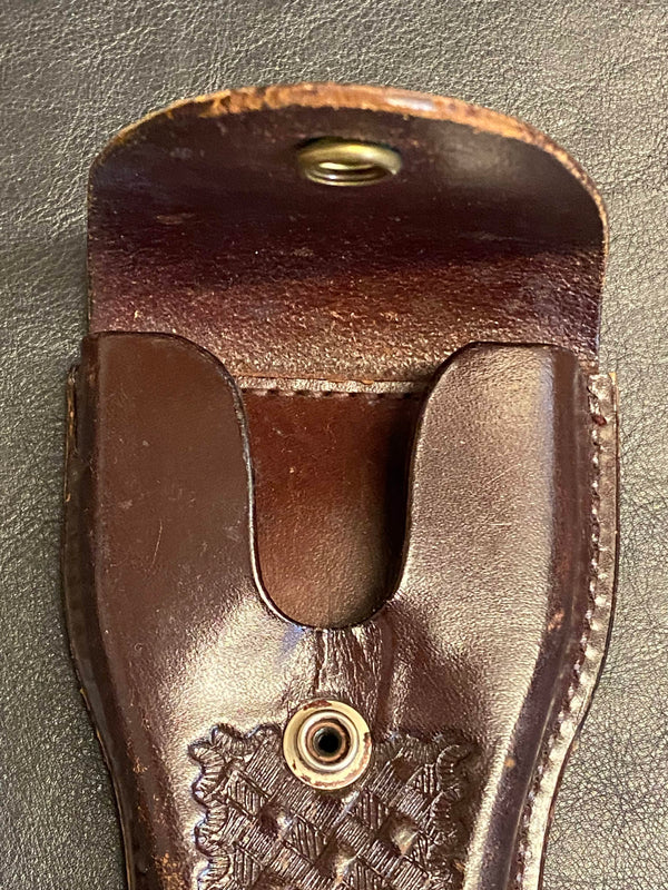 Vintage Don Hume Leder-Etui C303 – Basketweave – Dunkelbraun – USA