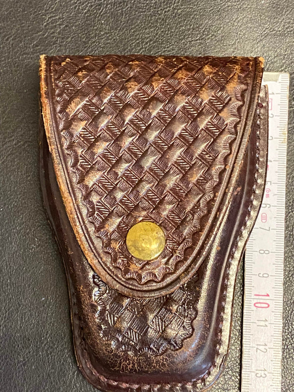 Vintage Don Hume Leder-Etui C303 – Basketweave – Dunkelbraun – USA