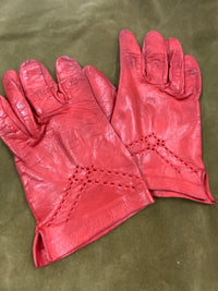 Gants en cuir véritable taille L en rouge