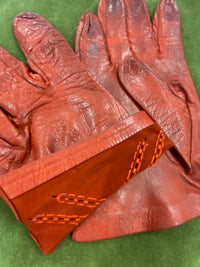 Gants en cuir véritable taille L en rouge