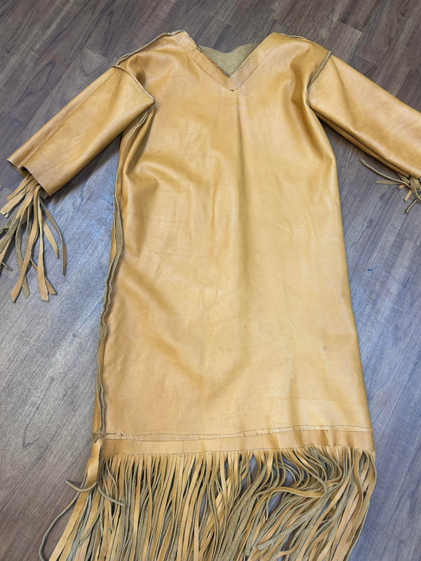 Vintage Wildleder-Fransenkleid Gr. 38 – Unikat im Western-Look