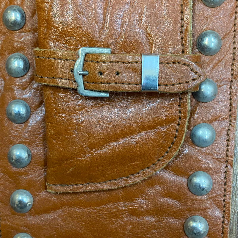 Vintage Leder-Gürtelholster mit Nieten – 70er Jahre Western Biker Style, Ansicht 4