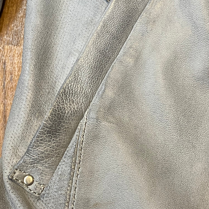 Graue Lederjacke Marke Mustang, Lammleder Gr.S Damen Echtleder