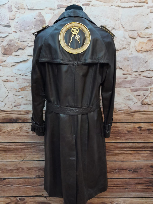 Steampunk-Ledermantel Herren Gr. 28 – Einzigartiges Vintage-Unikat