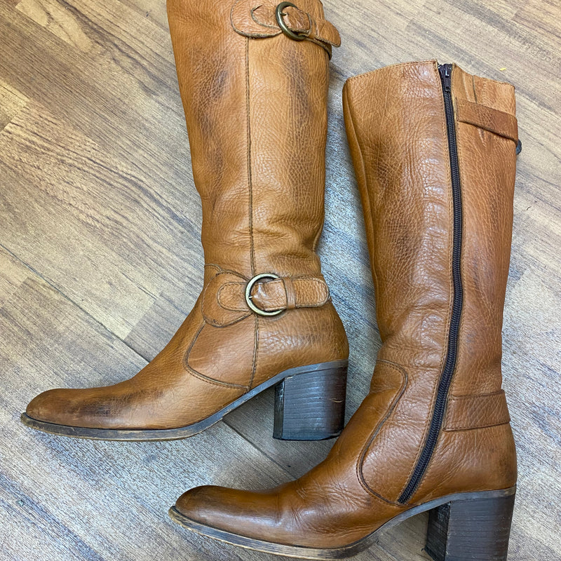 Vintage Lederstiefel in Braun Gr.39 Damen