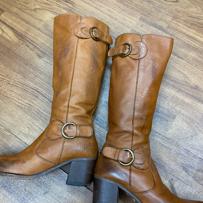 Vintage Lederstiefel in Braun Gr.39 Damen