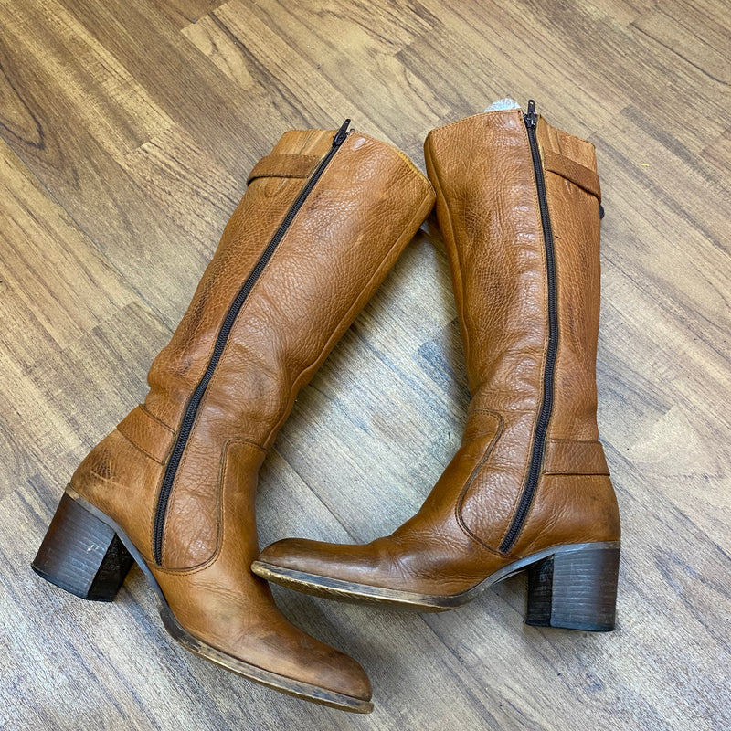 Vintage Lederstiefel in Braun Gr.39 Damen