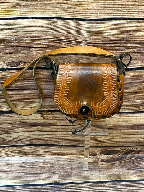 Ledertasche Vintage braun Satteltasche gestanzt Handgefertigt