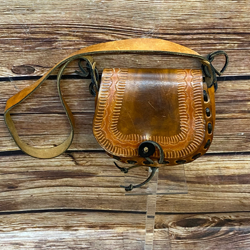 Ledertasche Vintage braun Satteltasche gestanzt Handgefertigt