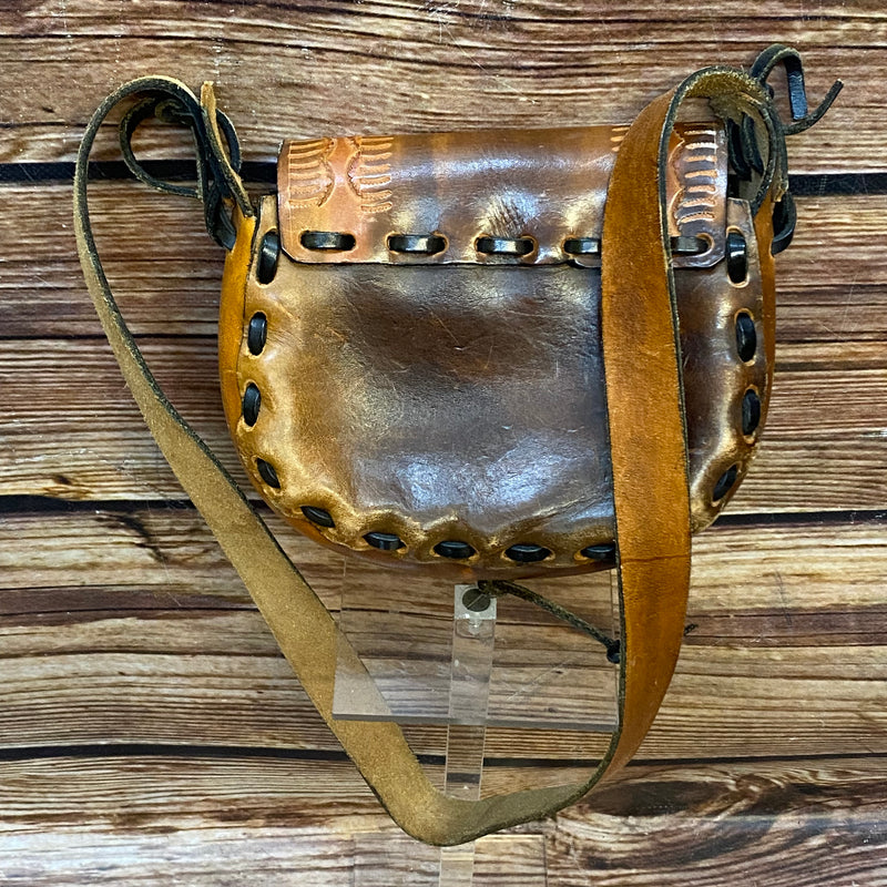 Ledertasche Vintage braun Satteltasche gestanzt Handgefertigt