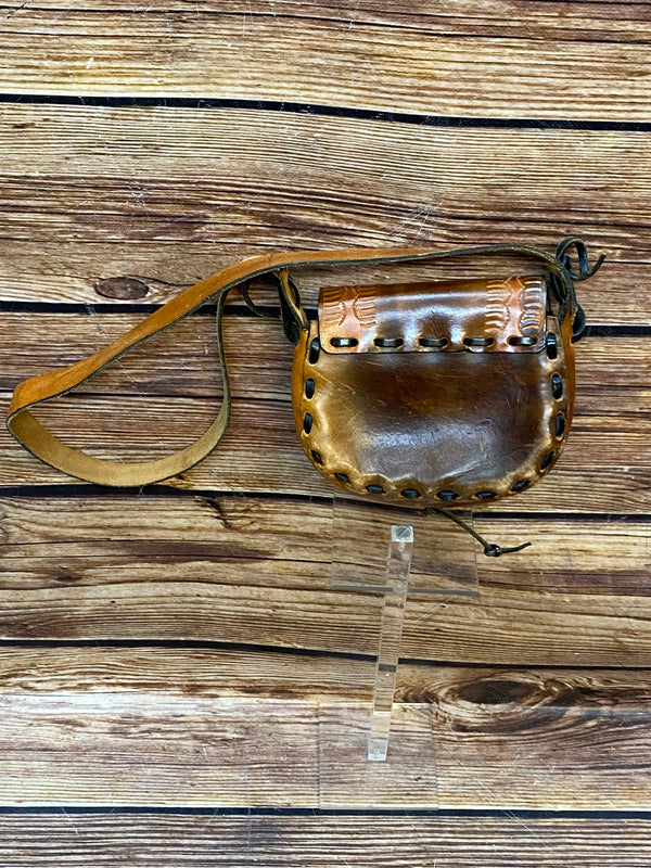 Ledertasche Vintage braun Satteltasche gestanzt Handgefertigt