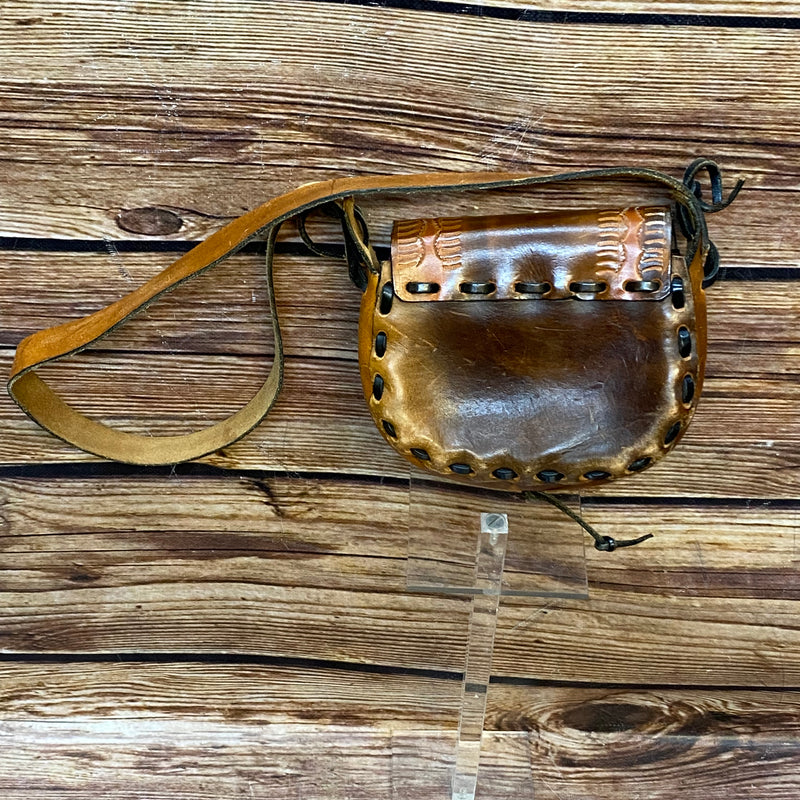 Ledertasche Vintage braun Satteltasche gestanzt Handgefertigt