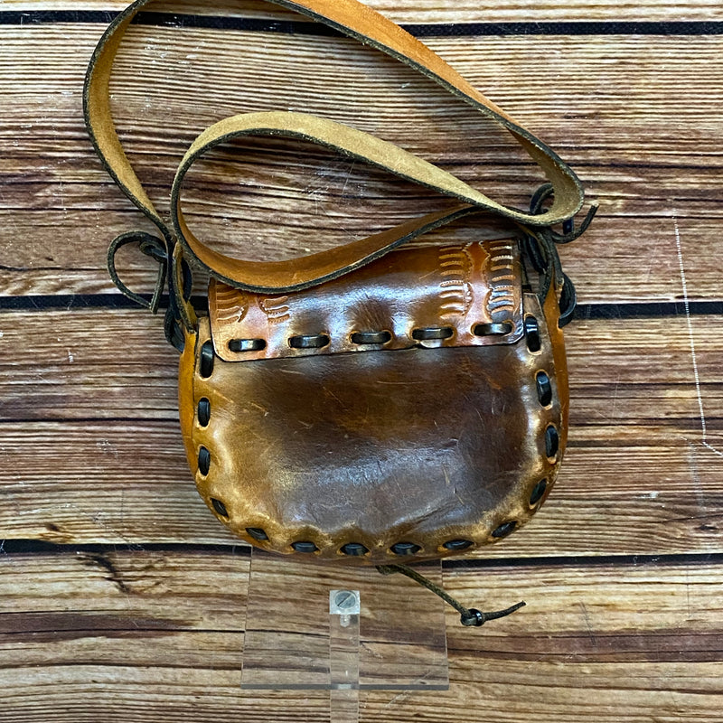 Ledertasche Vintage braun Satteltasche gestanzt Handgefertigt