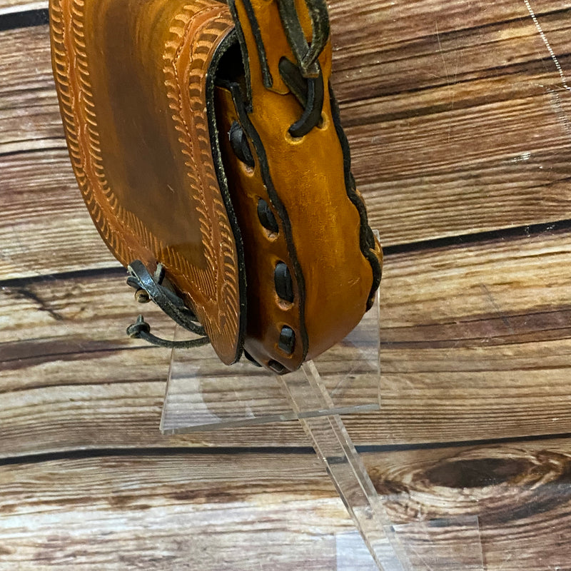 Ledertasche Vintage braun Satteltasche gestanzt Handgefertigt