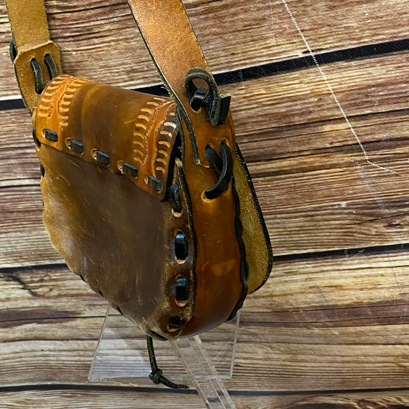 Ledertasche Vintage braun Satteltasche gestanzt Handgefertigt