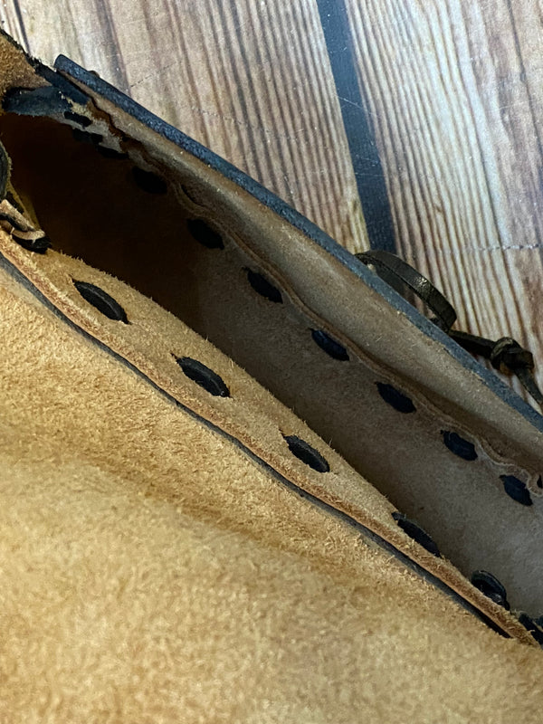 Ledertasche Vintage braun Satteltasche gestanzt Handgefertigt