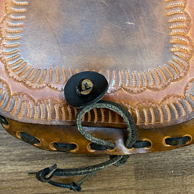 Ledertasche Vintage braun Satteltasche gestanzt Handgefertigt
