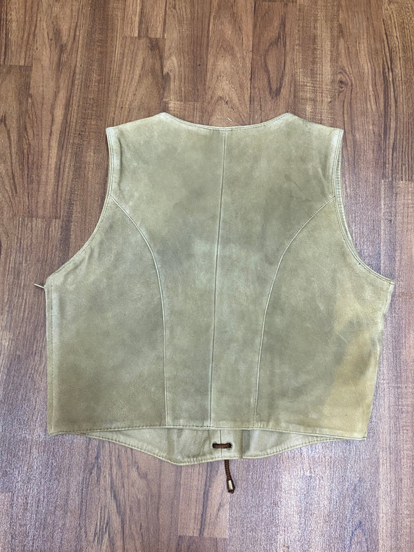Damen Trachtenmieder aus Echtleder – Beige, Größe 46