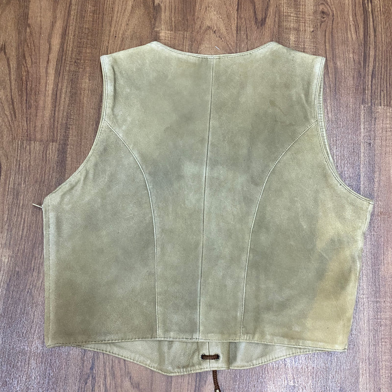 Damen Trachtenmieder aus Echtleder – Beige, Größe 46