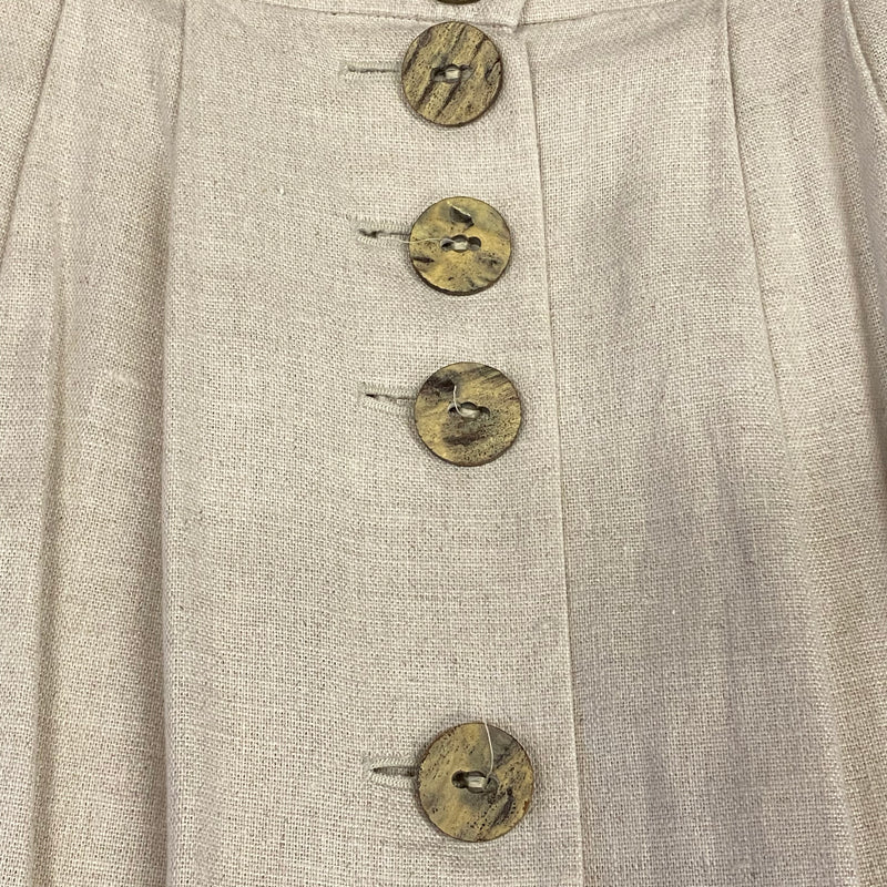 Leinenrock Damen Größe 38 – Beige, mit Knopfleiste & Taschen, vintage