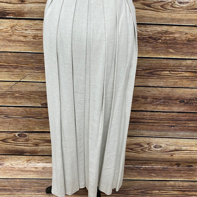 Leinenrock Damen Größe 38 – Beige, mit Knopfleiste & Taschen, vintage