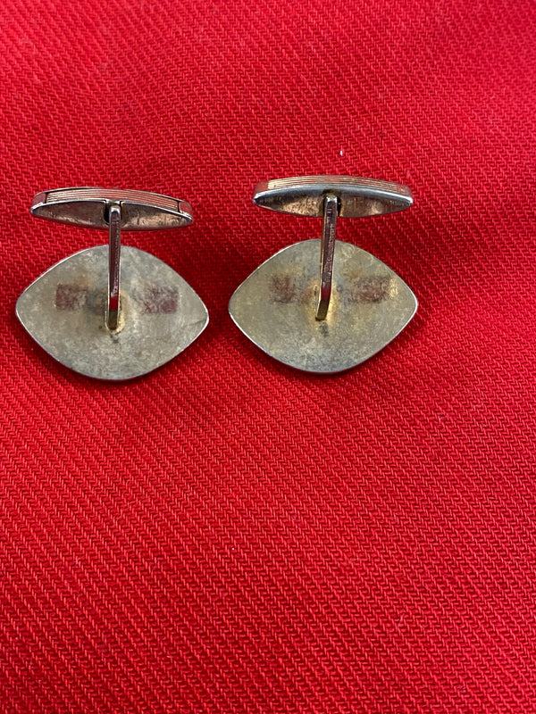Alte Manschettenknöpfe goldfarbend Vintage Katzenaugen Cabochon Sammler