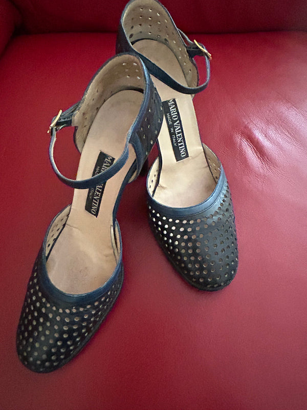 Navyfarbenen Mario-Valentino Vintage Pumps in Größe 39