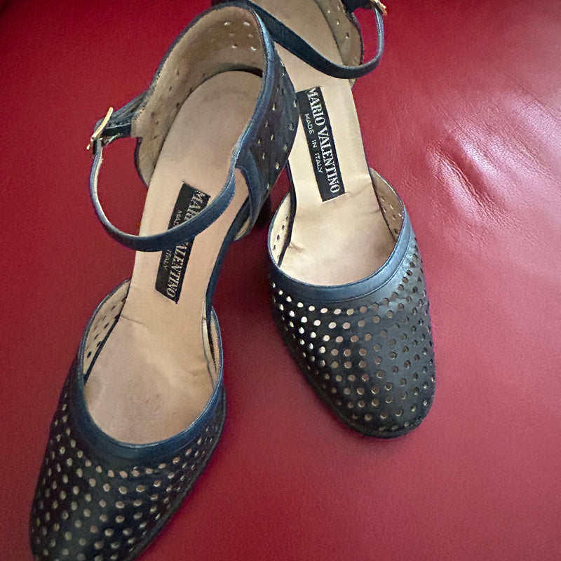 Navyfarbenen Mario-Valentino Vintage Pumps in Größe 39