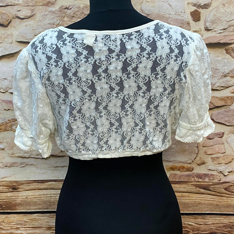 „MarJo Dirndlbluse weiß Rückansicht Größe 44“