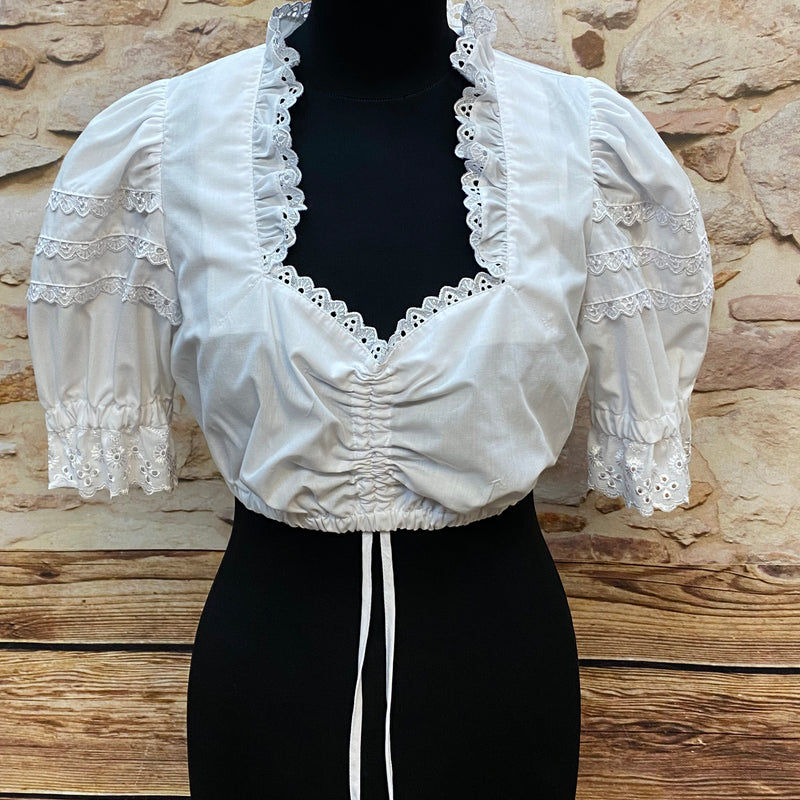 Vintage Dirndl pink grün mit Bluse & Schürze Trachtenkleid Damen Gr. 42, Ansicht 5