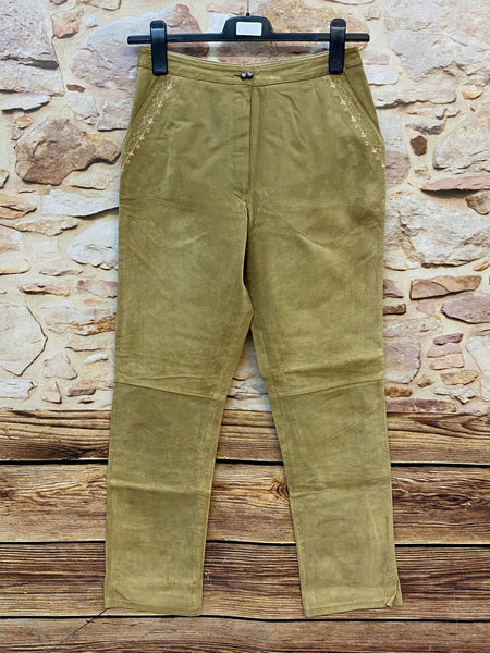„MEICO Damen Lederhose Gr. 38 lang in Beige aus 100% Leder“