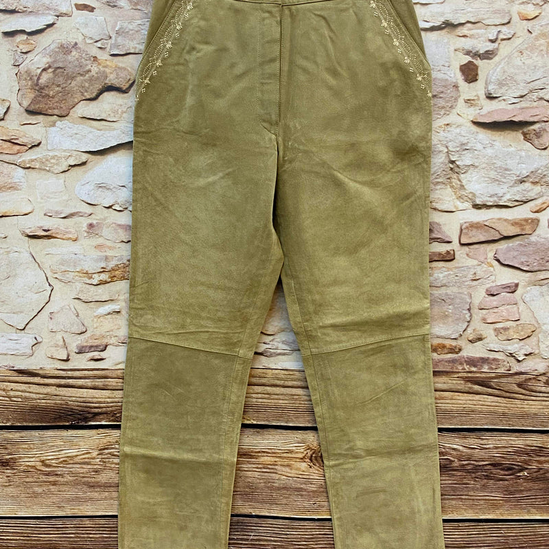 „MEICO Damen Lederhose Gr. 38 lang in Beige aus 100% Leder“