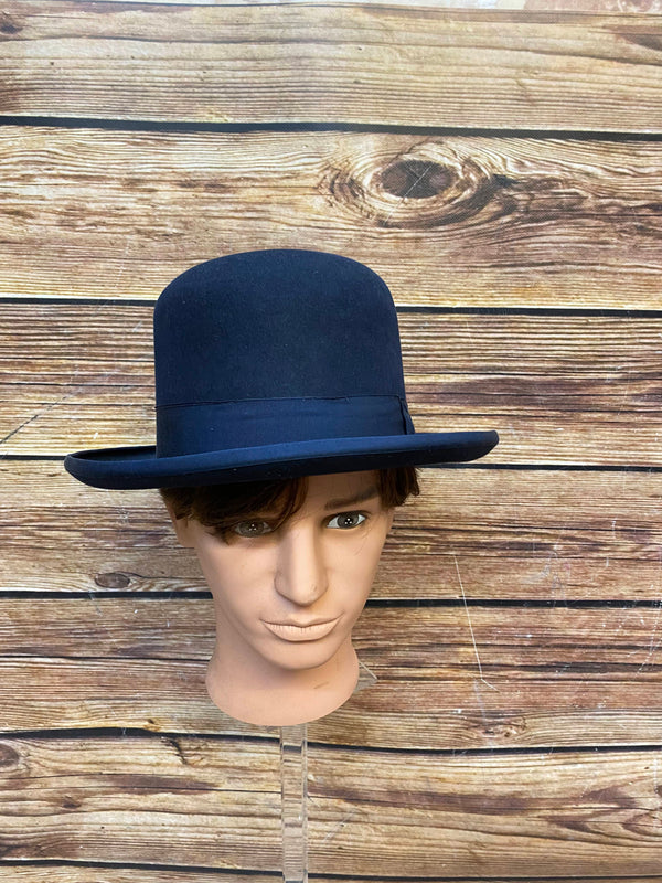„Dunkelblauer Melonenhut für Herren Vorderansicht klassische Form“
