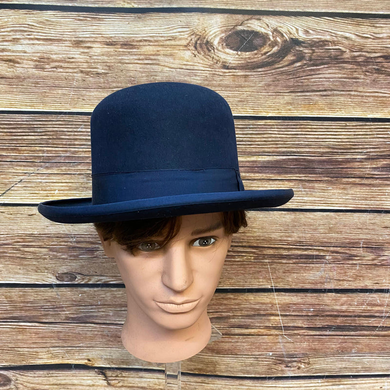 „Dunkelblauer Melonenhut für Herren Vorderansicht klassische Form“