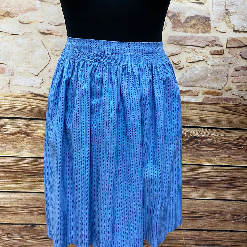 Vintage Trachtenschürze Schürze für Dirndl in hellblau gemustert 55 cm