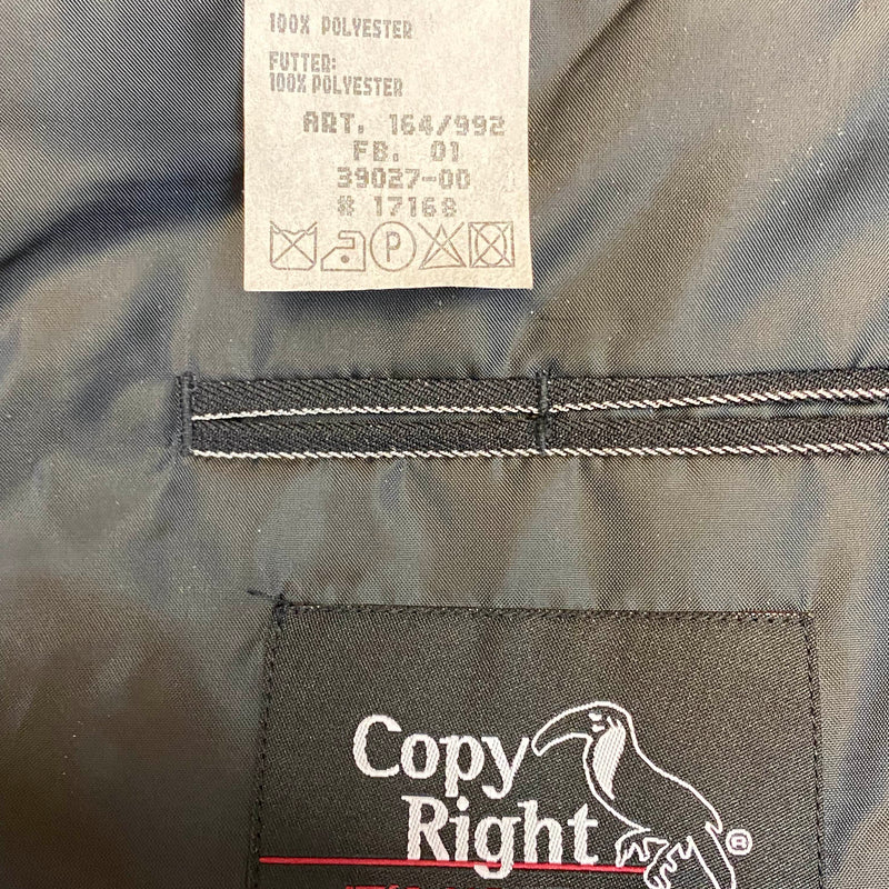 Schwarzer Herren Nadelstreifenanzug von Copy Right in Größe 94 mit Sakko und Hose. Anicht 3